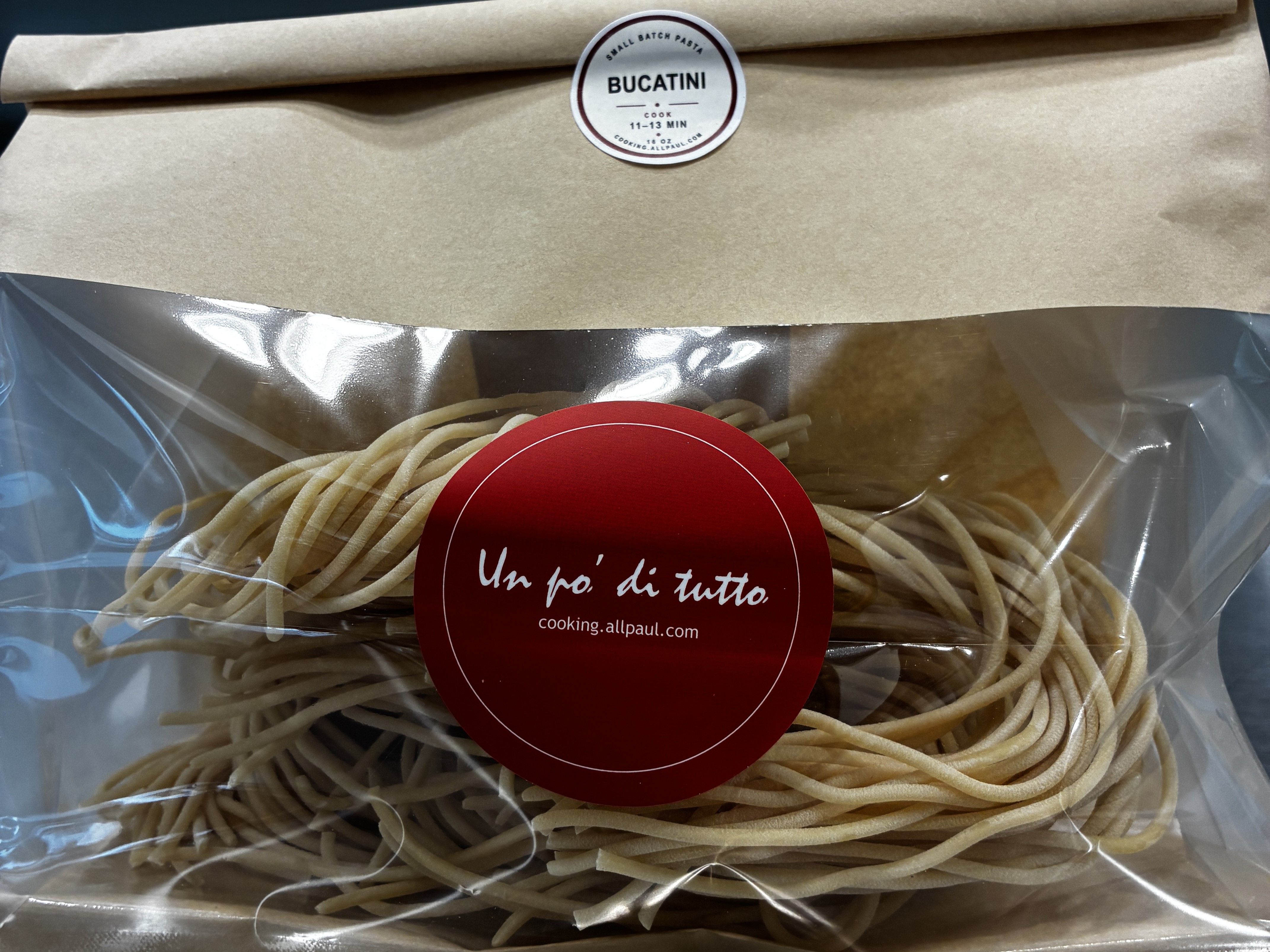 Packaged Bucatini pasta