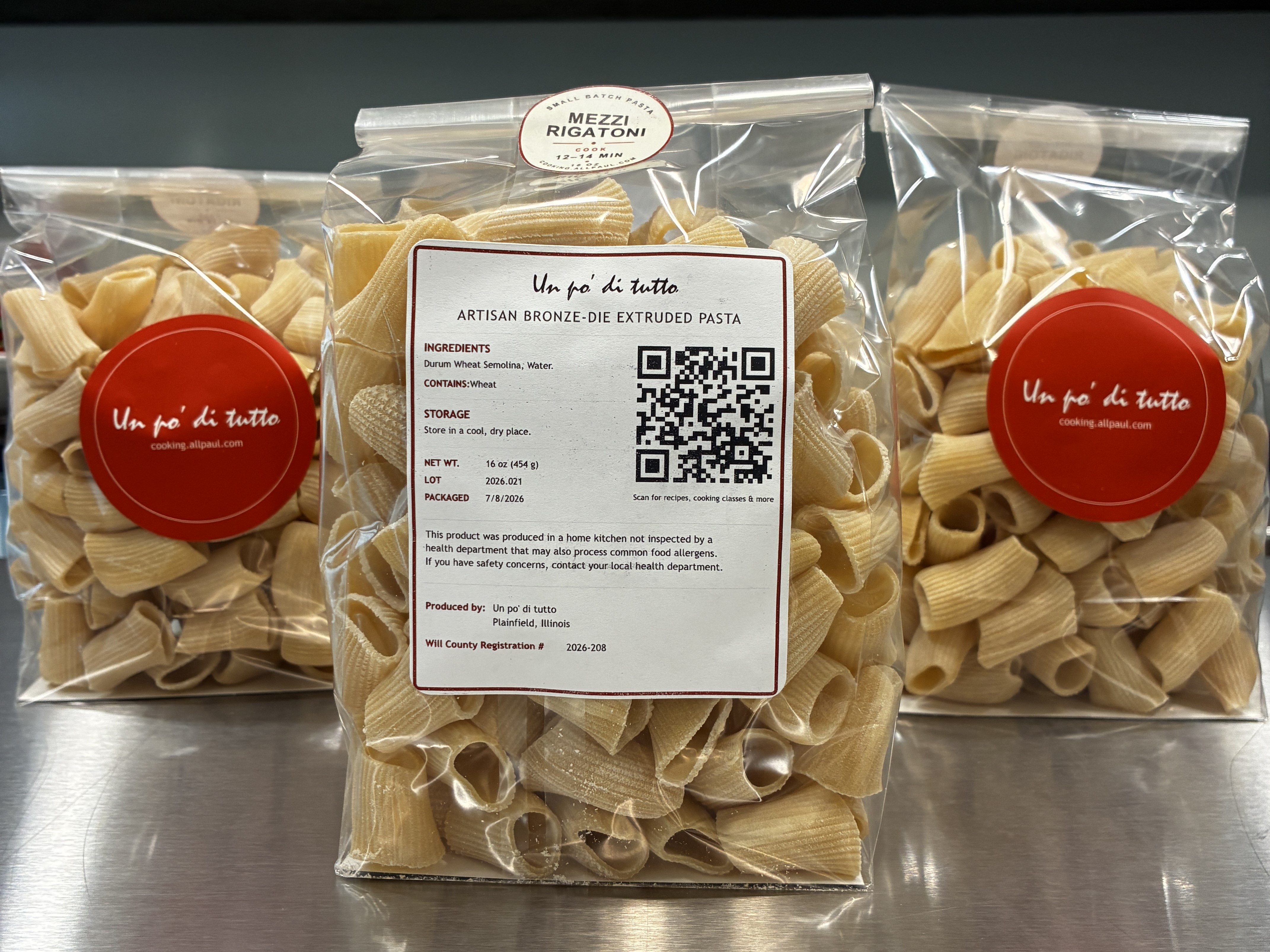 Packaged Mezzi Rigatoni pasta