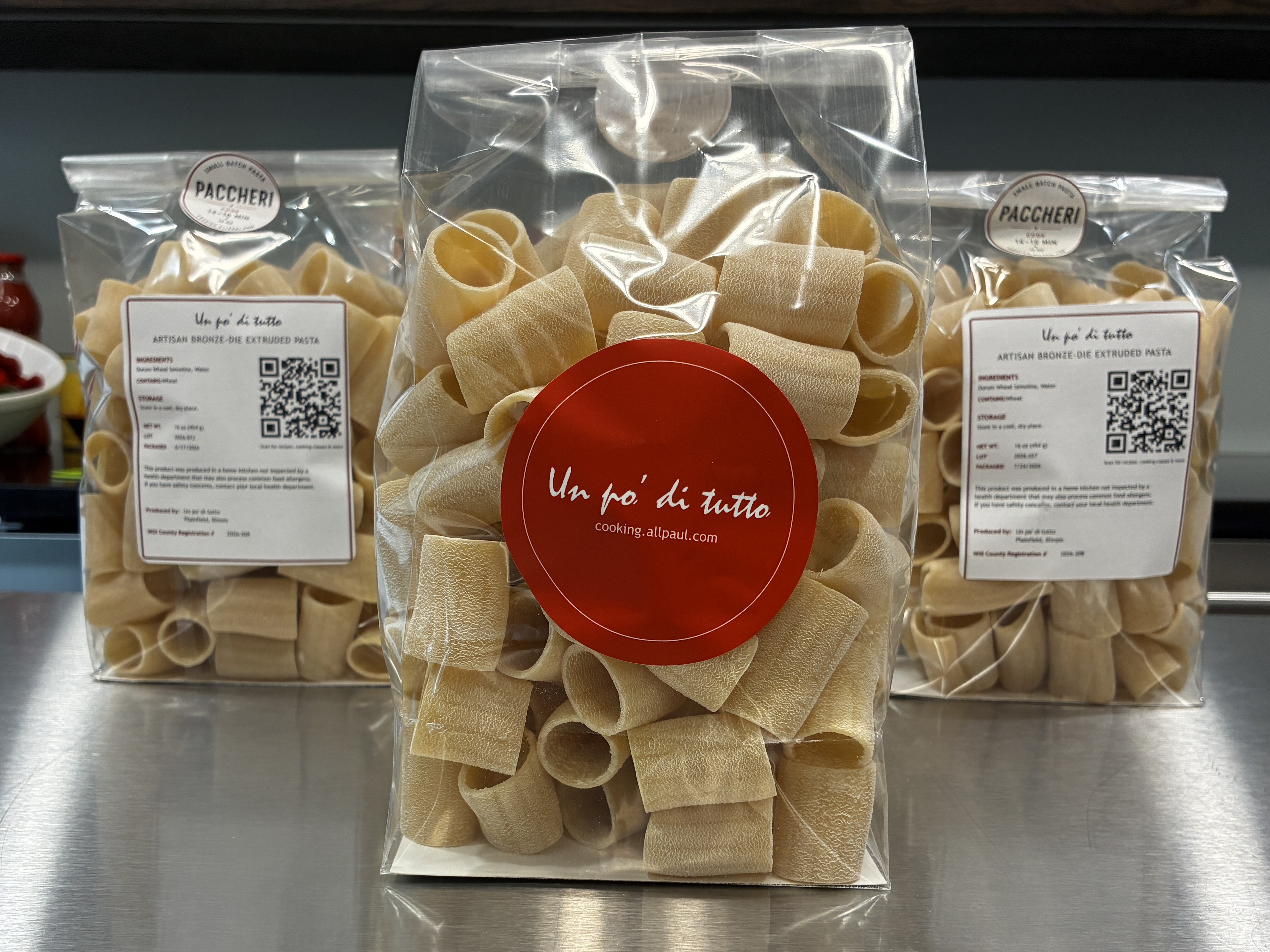 Packaged Paccheri pasta