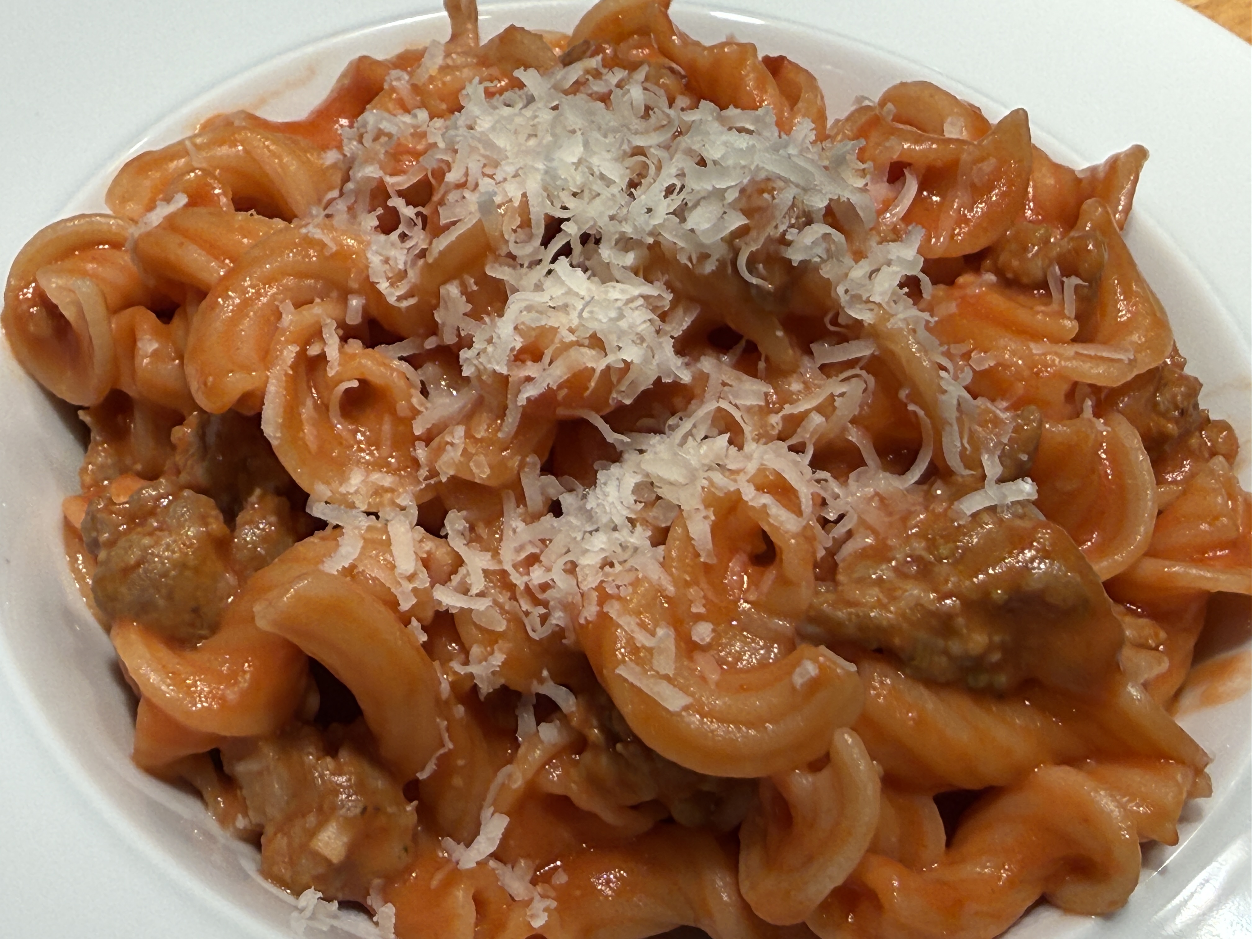 Torchietti with Sausage & Tomato Cream Sauce
